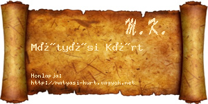 Mátyási Kürt névjegykártya